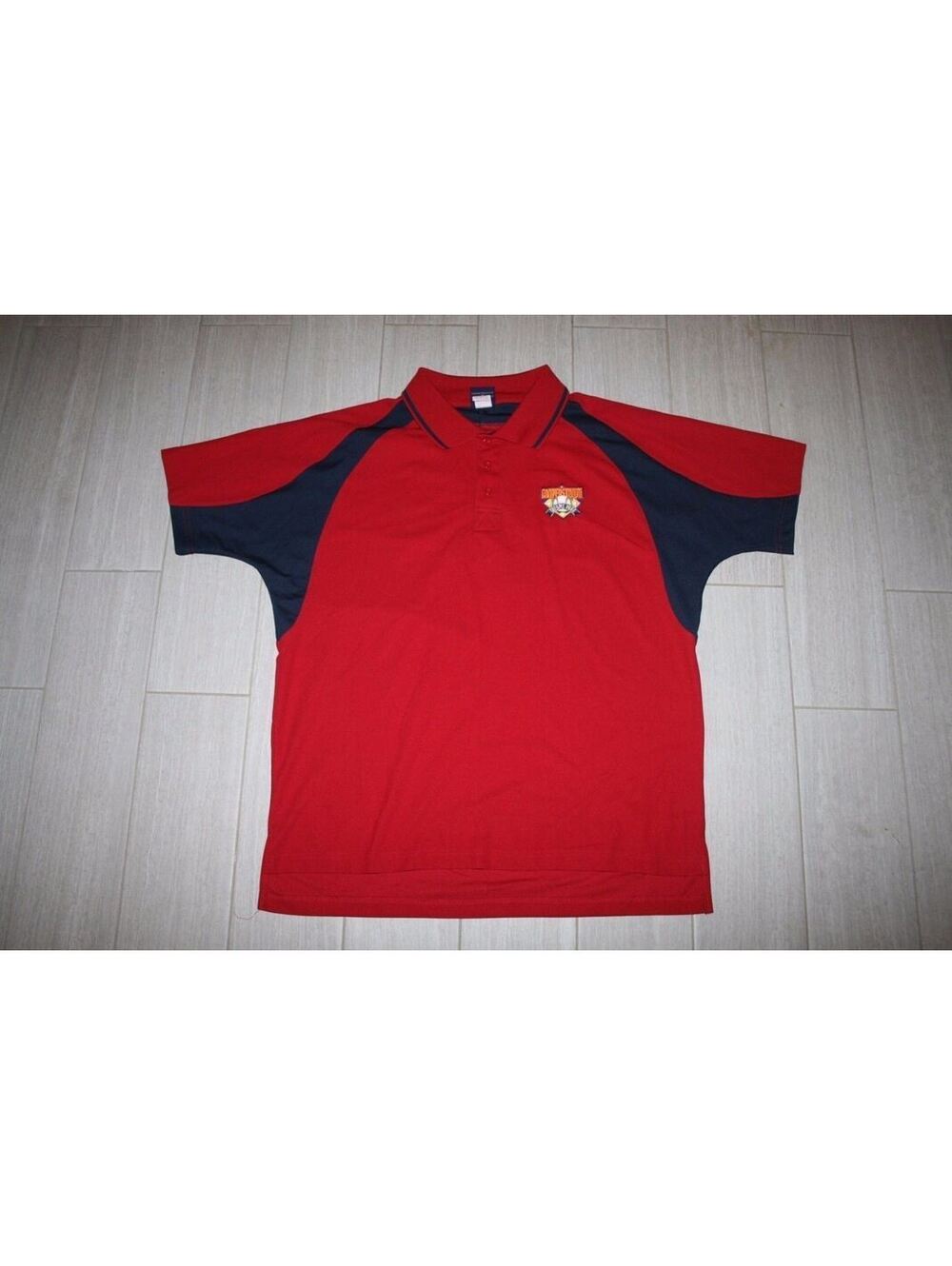 Cooperstown Dreams Park Polo Shirt MLB HOF Red/Blue Men's Large 100% Polyester